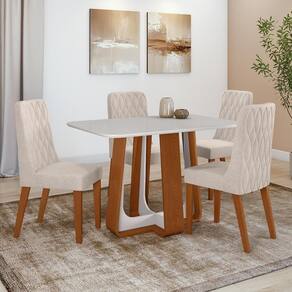 Conjunto Sala De Jantar Mesa Easy Pop 120x80cm 4 Cadeiras