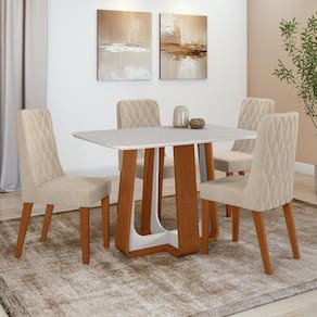 Conjunto Sala De Jantar Mesa Easy Pop 120x80cm 4 Cadeiras