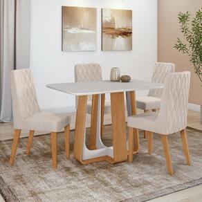 Conjunto Sala De Jantar Mesa Easy Pop 4Cadeiras Seat Boucle