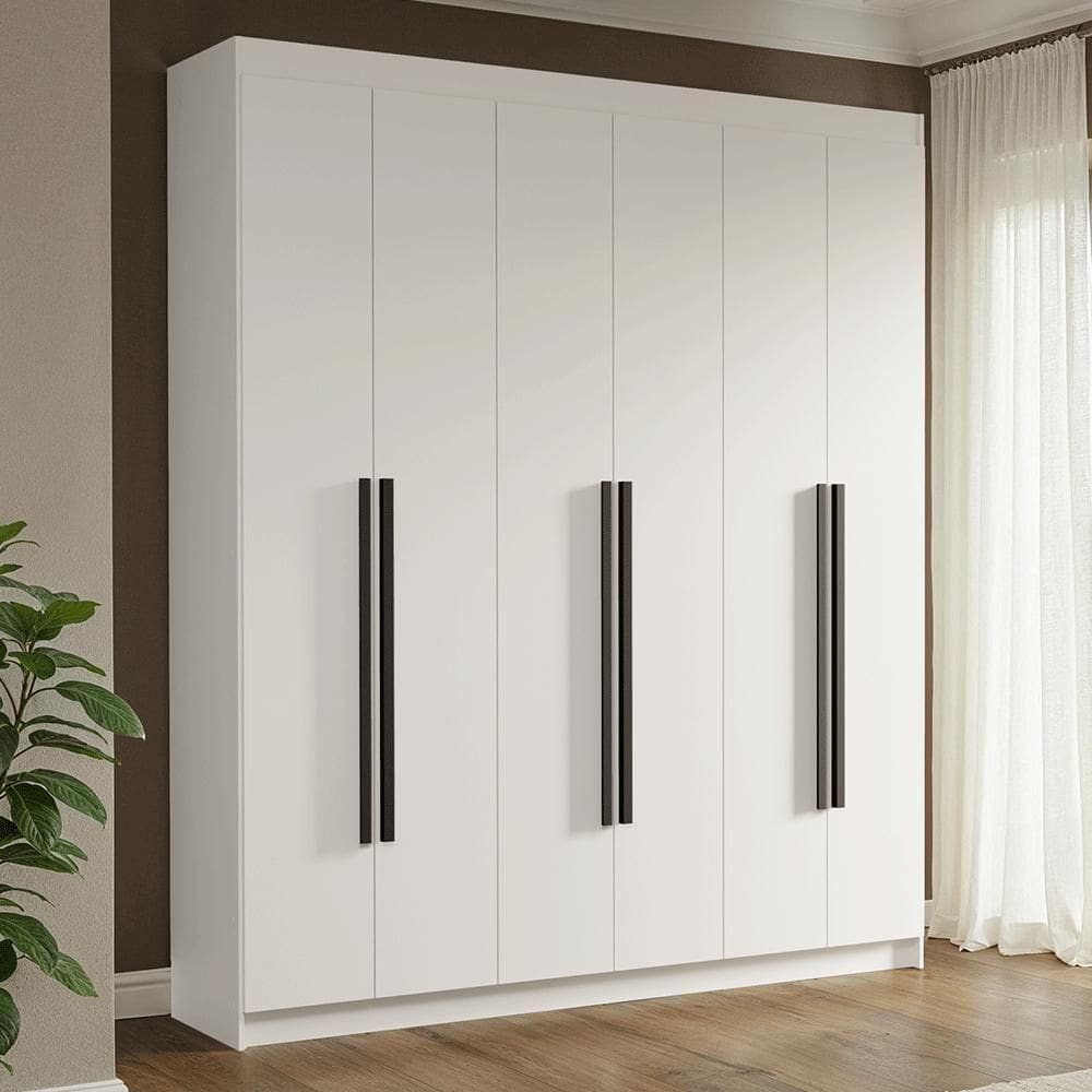 Guarda-roupa Casal 6 Portas Batentes Venus Madesa.