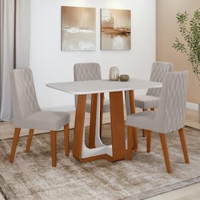 Conjunto Sala De Jantar Mesa Easy Pop Com 4 Cadeiras Seat