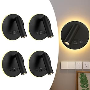 4 Arandela Direcionável Led Leitura Sala C/Usb E Usb C Bet82