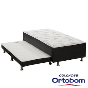 Cama Box Solteiro com Auxiliar Ortopédico D28 Preto - Ortobom
