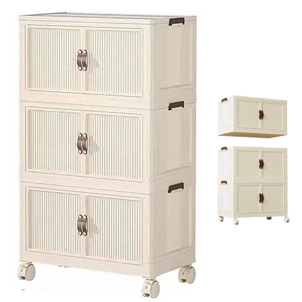 Armario Dobravel Organizador 3 Andares Empilhavel Quarto Cozinha Casa Lavanderia Sala