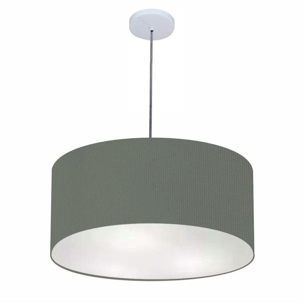 Lustre Pendente Cilíndrico Vivare Free Lux Pe-4386BR Cúpula em Tecido - 50X25cm