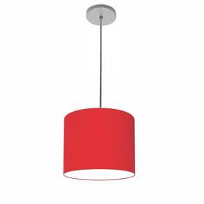 Lustre Luminária Pendente Vivare Free Lux PE-4107CZ Cúpula em Tecido 25x20cm