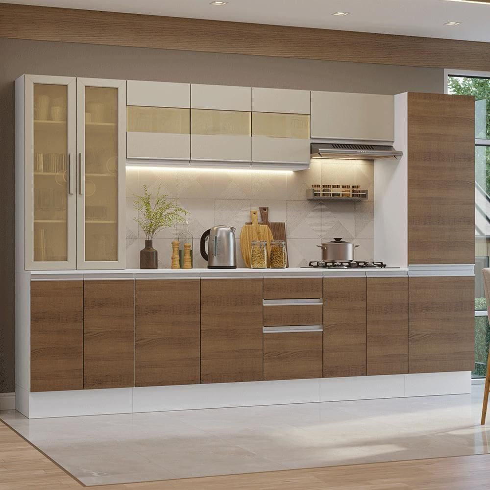 Armário De Cozinha Completa 100% Mdf 290 Cm Smart Madesa
