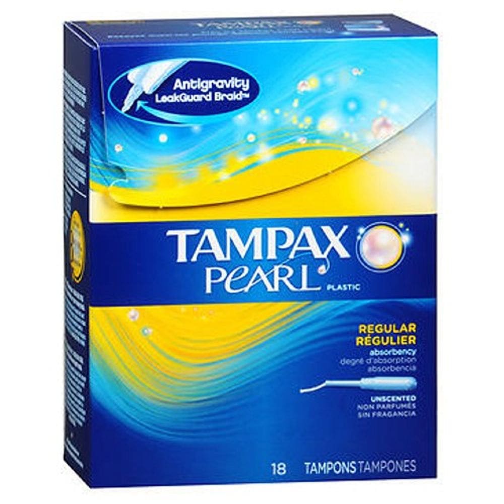 Tampões de plástico Tampax Pearl sem perfume 18 cada da Tampax (pacote com 6)