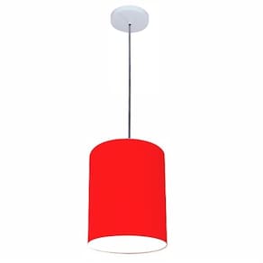 Lustre Luminária Pendente Vivare Free Lux PE-4103BR Cúpula em Tecido 15x20cm