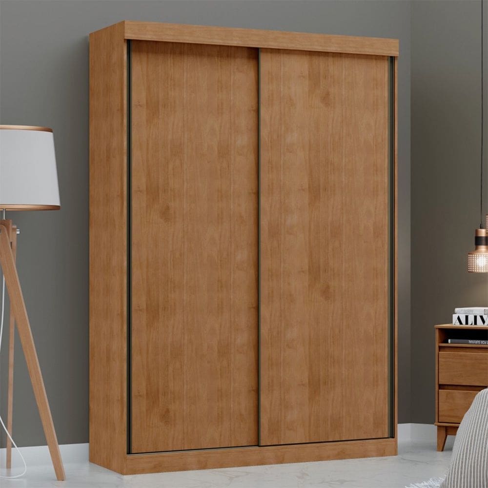 Guarda Roupa Solteiro 2 Portas de Correr Firenze Madeira Maciça 1450FN Freijó Finestra