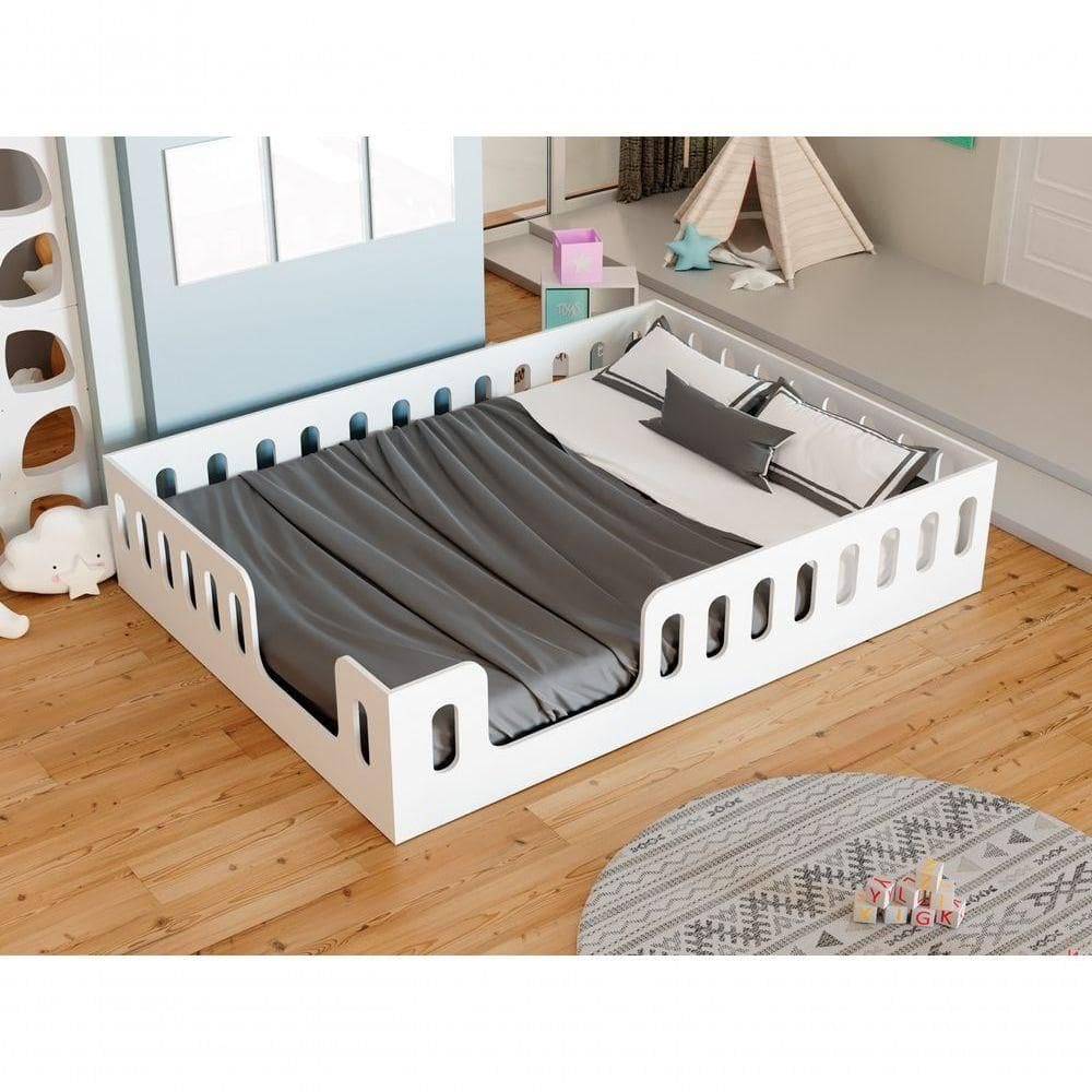 Cama Penélope Montessoriana Com Grade De – Colchão Incluso