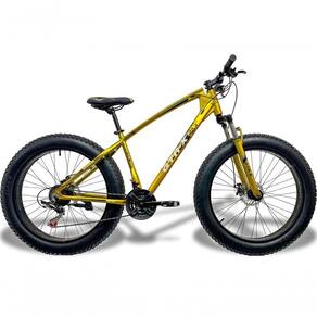 Bicicleta Fat Bike Aro 26 Freios Disco Alumínio Shimano Quadro 17 GTR-X Dourado