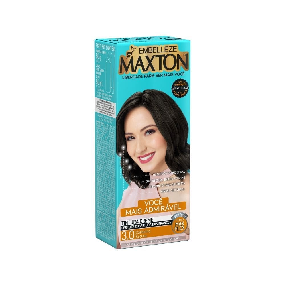 Tintura Creme Maxton Castanho Escuro 3.0