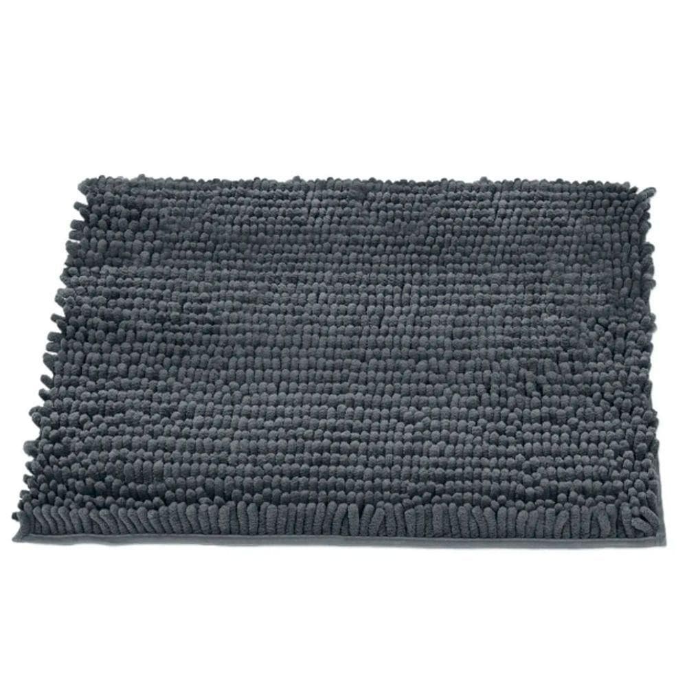 Tapete Buettner Microfibra Antiderrapante Chenille Ginko 40cmx60cm Grafite