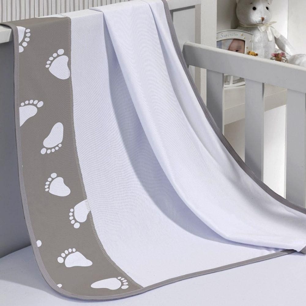 Cueiro Simples Tecebem Baby Mia Malha Estampado Kinder 80cmx90cm Cinza