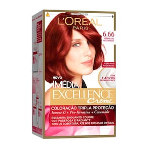 Tintura Creme Imédia Excellence L`oréal Vermelho Acetinado 6.66 Kit