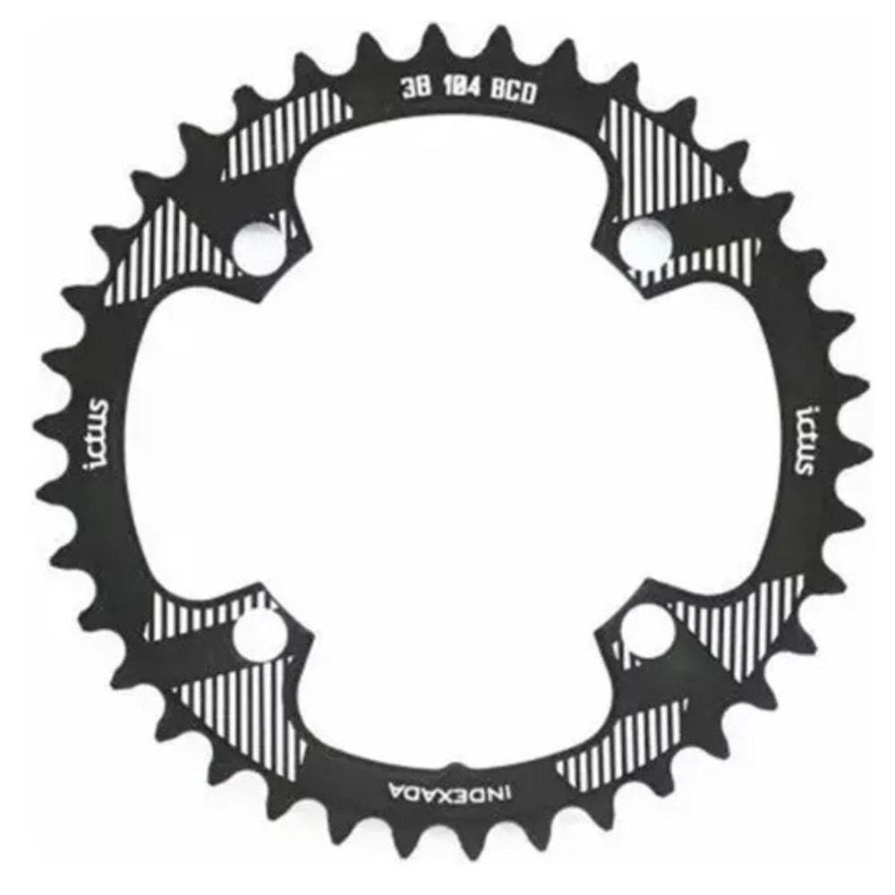 Coroa De Bicicleta Mtb 38 Dentes Ictus Bcd 104mm 4 Furos - Fórmula Bike