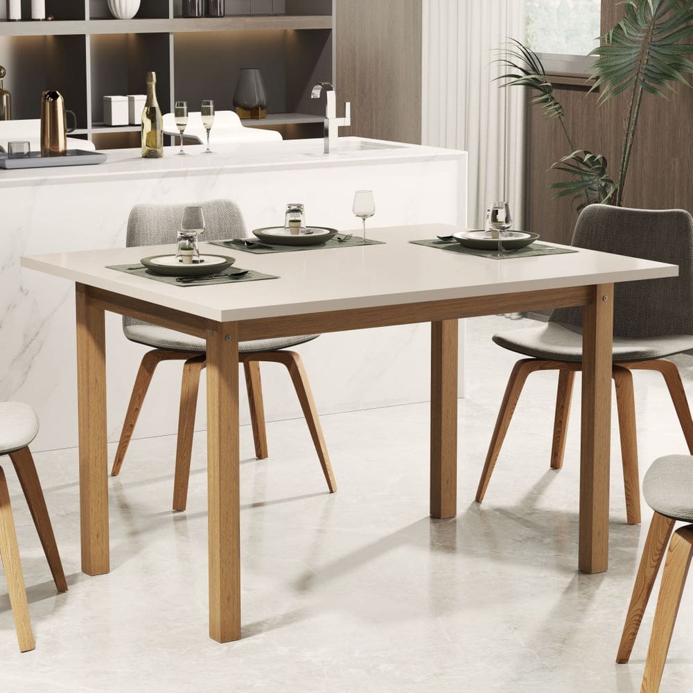Mesa de Jantar 120x80 Até 4 Lugares Pés em Madeira Maciça Reforçada