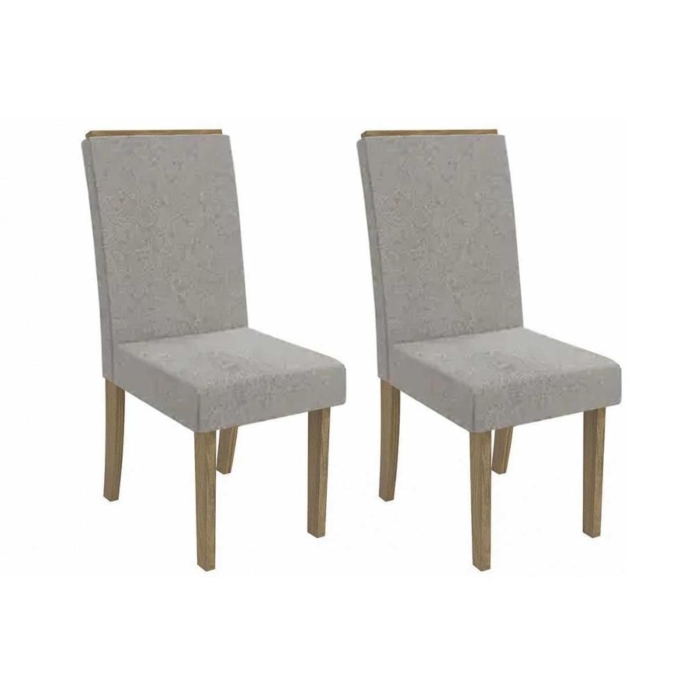 Kit 2 Cadeiras de Cozinha Íris 2CAD142 Madeirado 2 Un Canela/Boucle Bege Fendi - Kappesberg