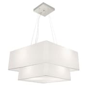 Lustre Pendente Duplo Quadrado Vivare Md-4066 Cúpula em Tecido 50x35cm Branco - Bivolt