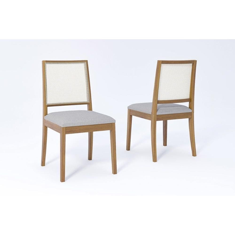 Cadeira de Cozinha Marcela Kit 2 Un Carvalho/Linho Cinza - Cimol