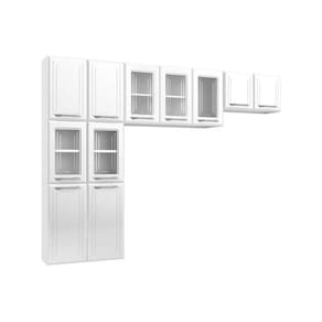 Cozinha Compacta Topazio c/ 11 Portas ( 5 c/ Vidro ) Branco - Telasul