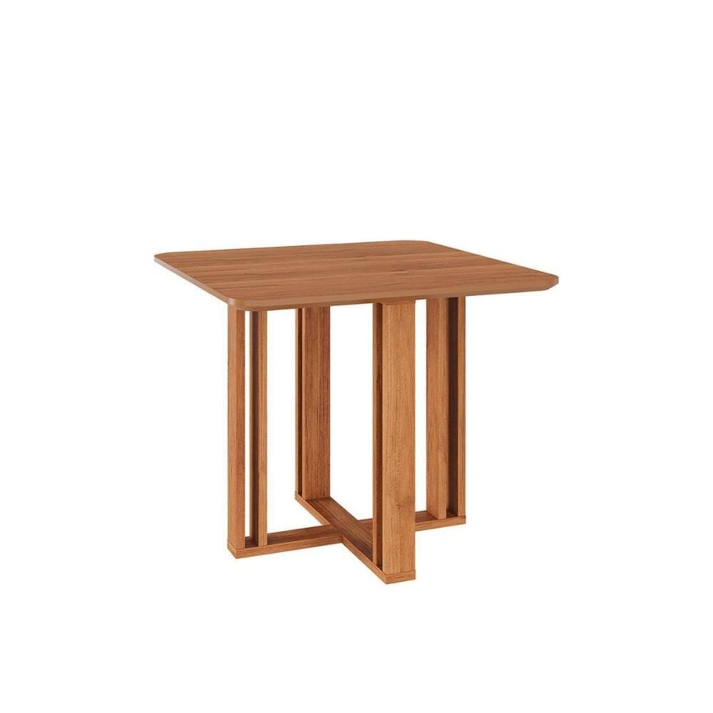 Mesa p/ Cozinha Flora c/ Tampo Madeirado 95X95cm Cinamomo - Cimol