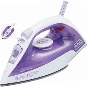 Ferro Passar Roupa Vapor Seco Black+Decker FX1050 1200W Base Antiaderente 15g/min Reservatório 240ml Roxo