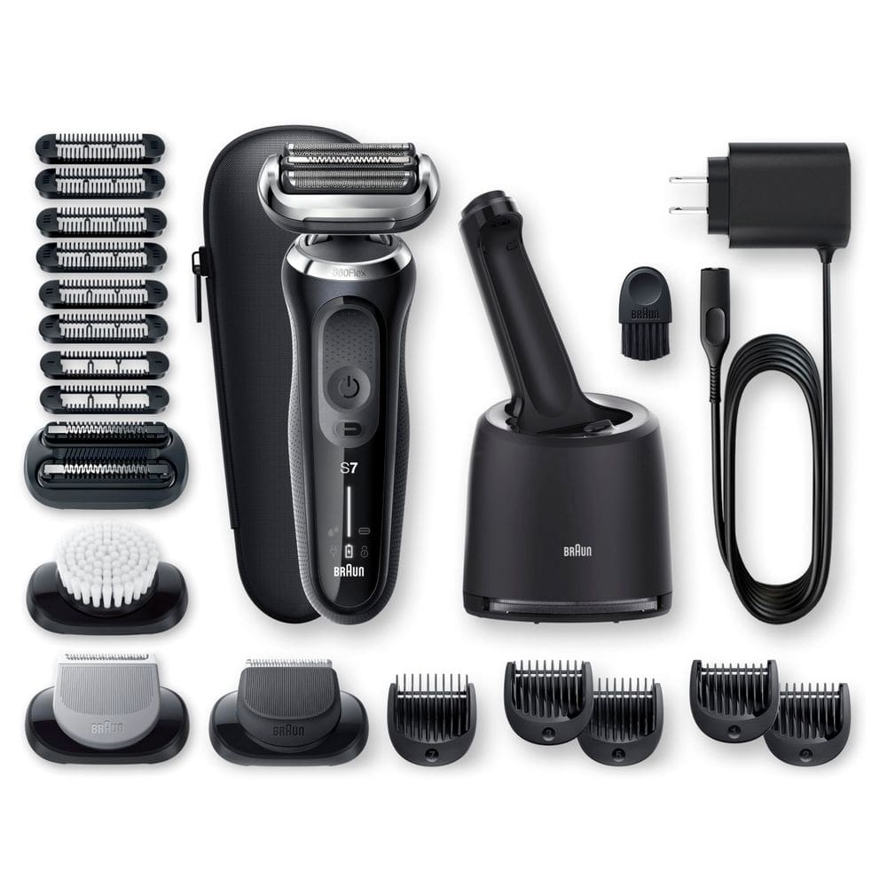 Barbeador elétrico Braun Series 7 7091cc Flex para homens preto