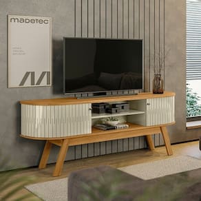 Rack Bancada Valência Cumaru/Opala - Madetec Móveis