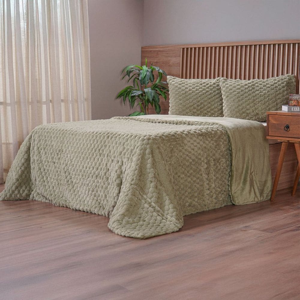 Kit Colcha Casal Luxor Jacquard 100% Poliéster 210x230cm