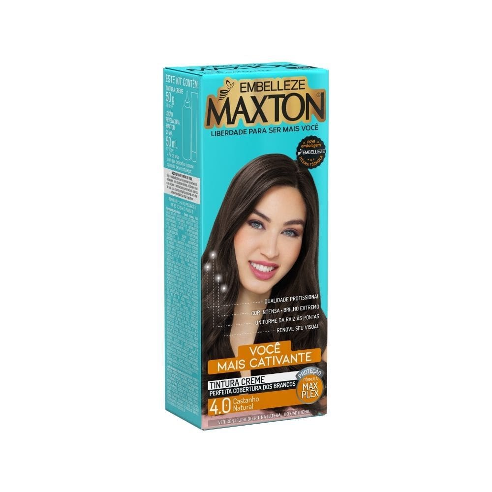 Tintura Creme Maxton Castanho Natural 4.0