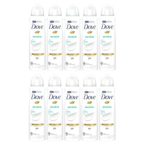Kit 10 Desodorante Antitranspirante Aerosol Dove Sensitive Sem Perfume com 150ml
