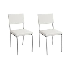 Kit 2 Cadeiras Sala Jantar Zaria 2C128CR Aço 2 Un Cromado/ano Branco - Kappesberg