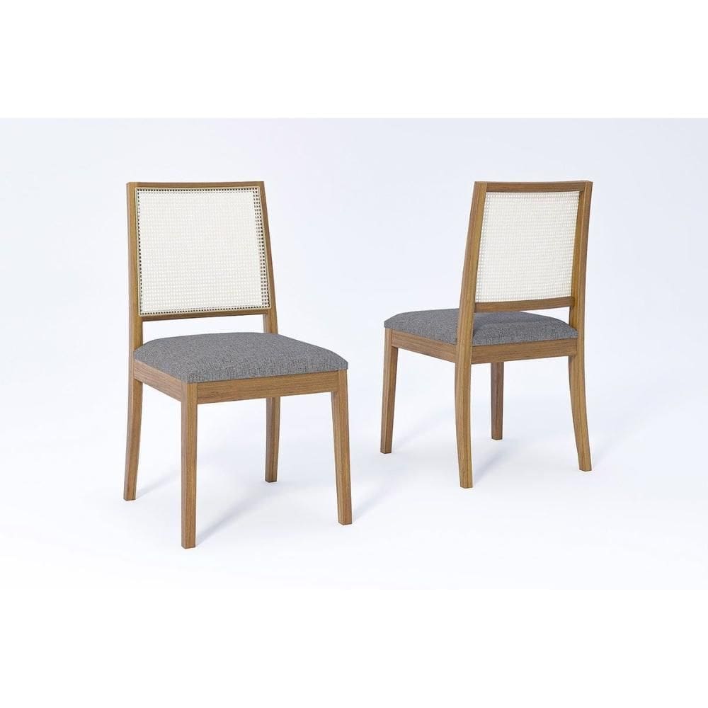 Cadeira de Cozinha Marcela Kit 2 Un Carvalho/Linho Grafite - Cimol