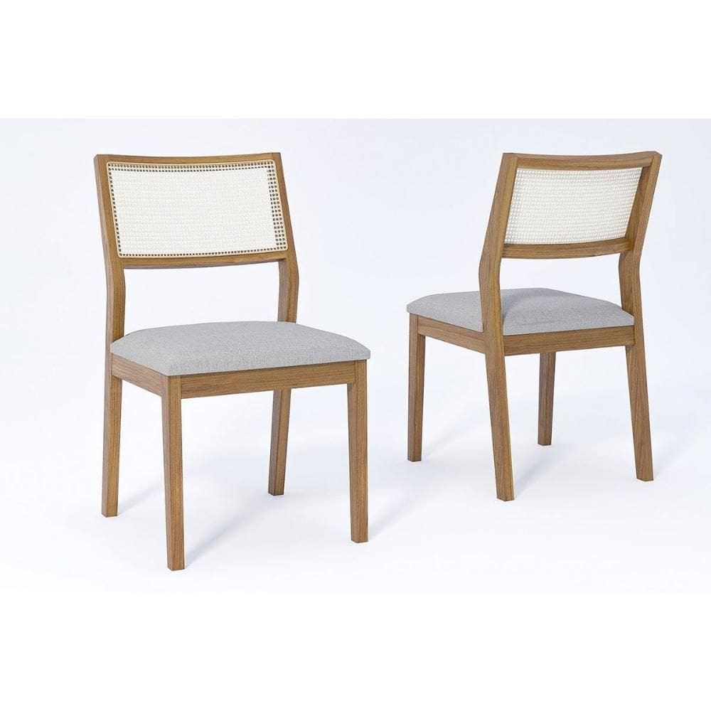 Cadeira de Cozinha Bella Kit 2 Un Carvalho/Linho Cinza - Cimol