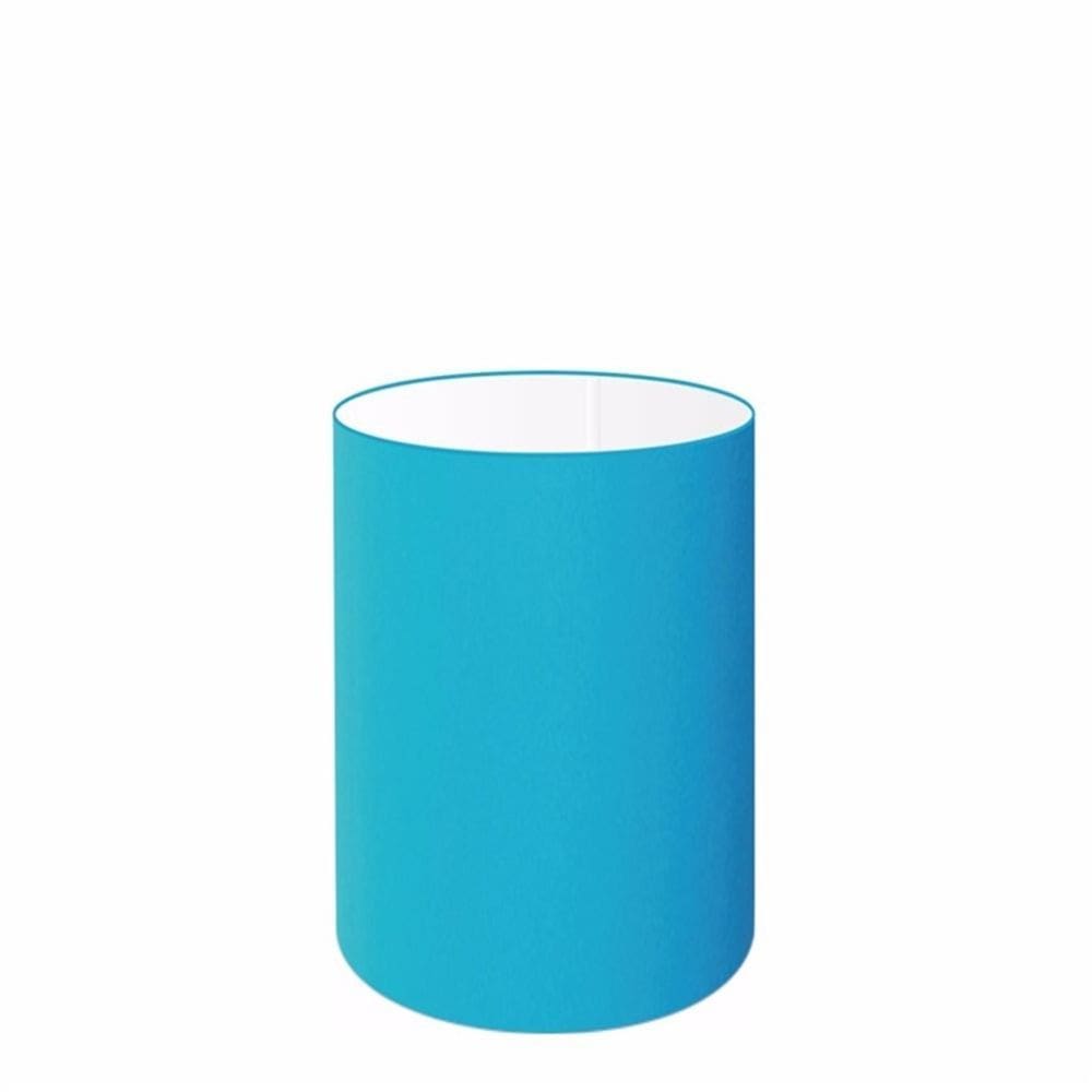 Cúpula em Tecido Cilindrica Abajur Luminária Cp-4012 18x25cm Azul Turquesa