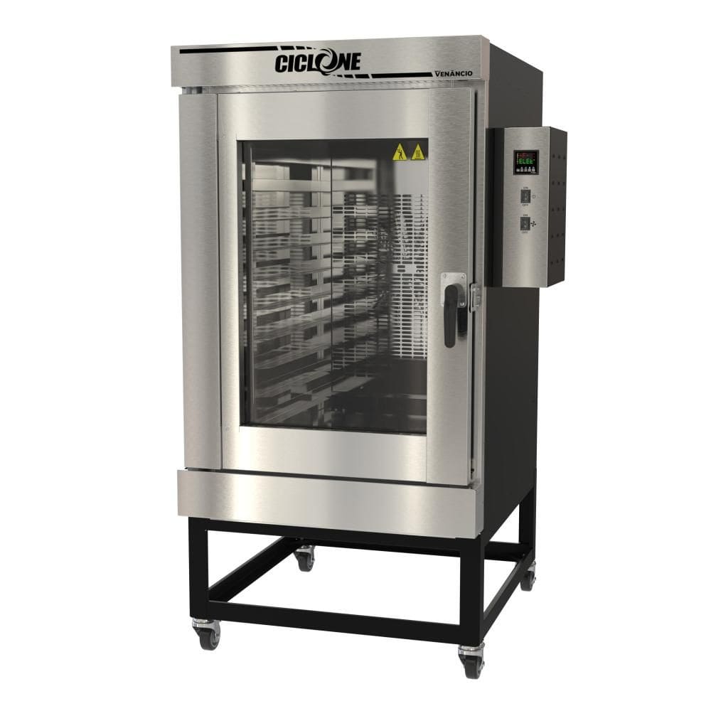 Forno Turbo Elétrico Venâncio Ciclone 10 esteiras Interior Inox Exterior Aço Carbono Trifásico 380V FTCE10