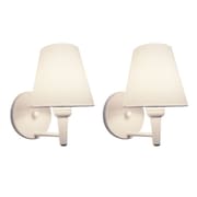 Kit/2 Arandela Cone Md-2004 Base Branco Cúpula em Tecido 14/14x07cm Branco Tela - Bivolt