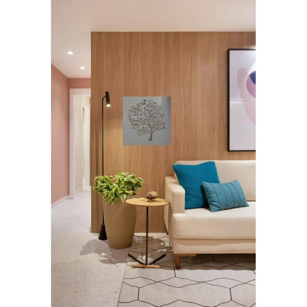 Quadro Arvore Frases Branco Em Mdf