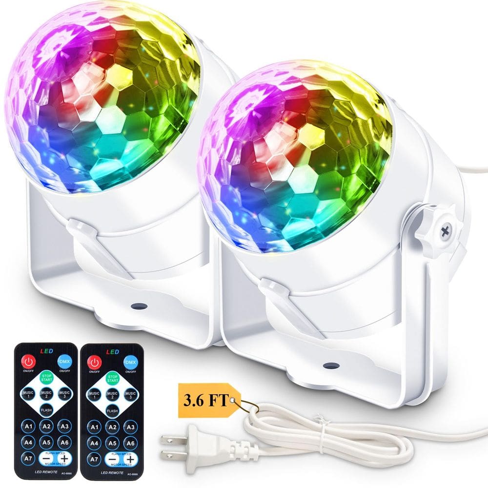 Disco Ball Party Lights Apeocose, pacote com 2 unidades ativadas por som
