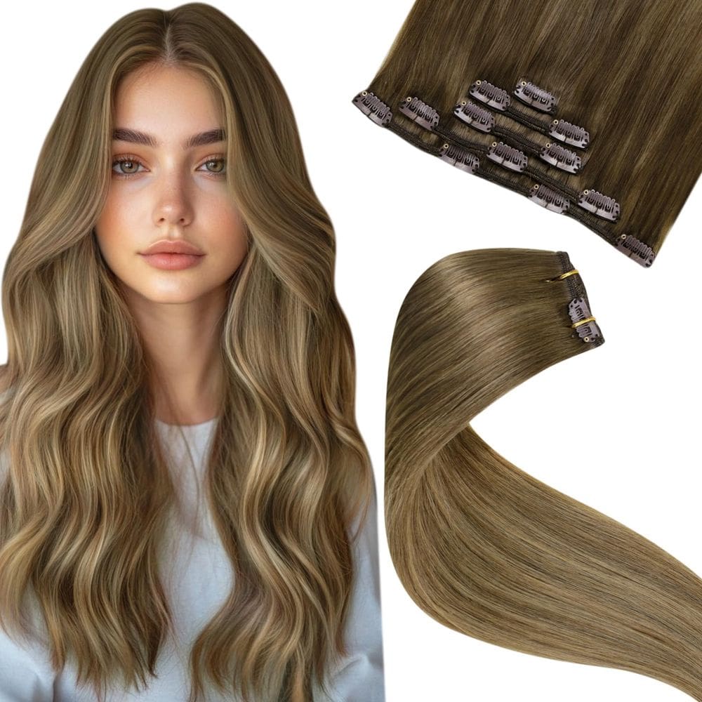 Extensões de cabelo Clip in LaAvoo Real Human Hair 14 polegadas 80g