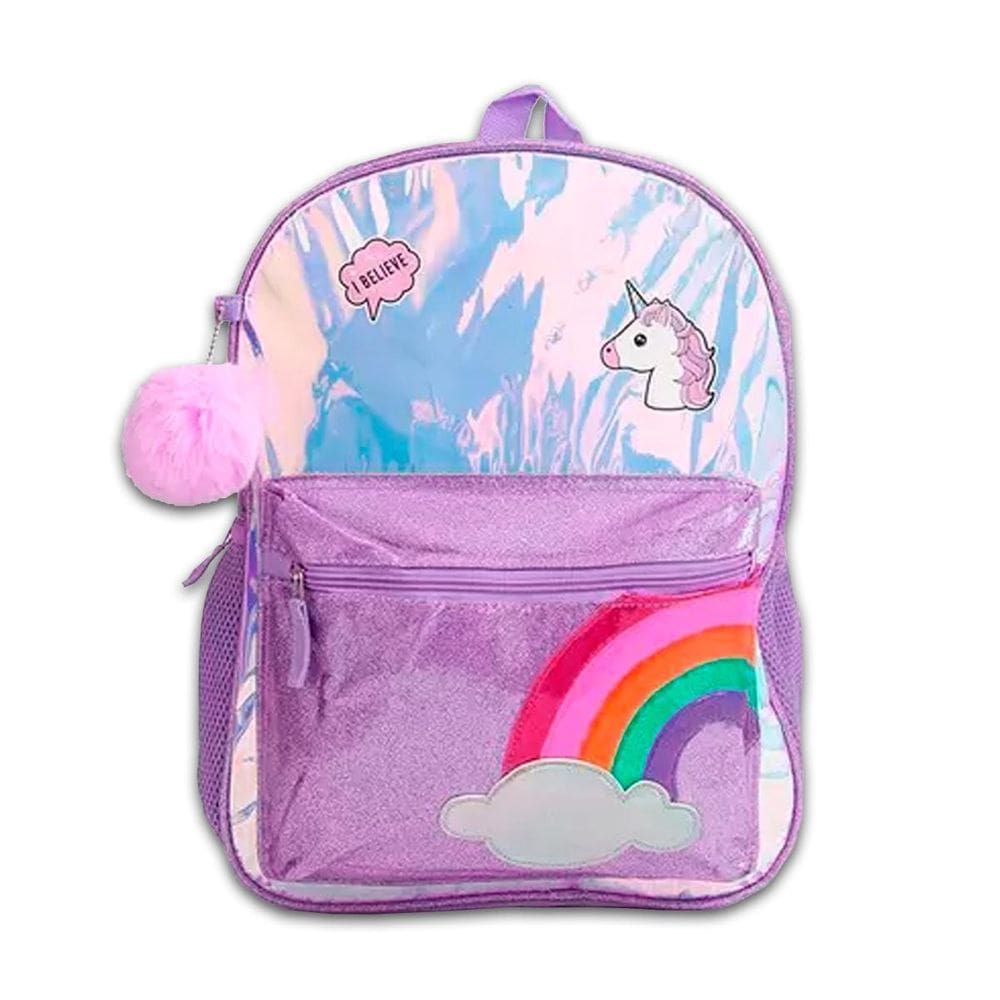 Mochila Escolar Costas Glitter Unicórnio I Believe