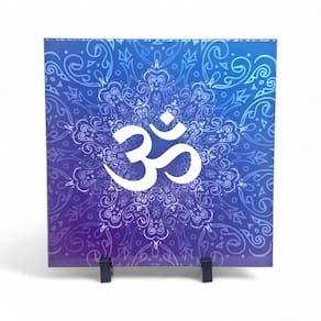 Azulejo OM Degradê Roxo Som do Universo Espiritual 15 cm