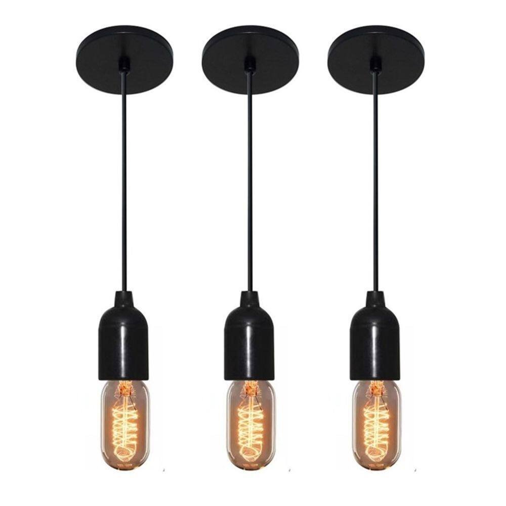Kit/3 Luminária Lustre Retro Md-4149 Suporte Para Lâmpada / Não Inclusa - Bivolt