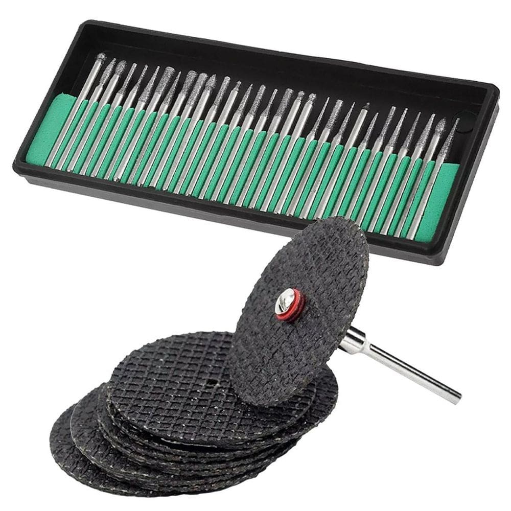 Kit Disco De Corte E Ponta Diamantada 51 Pçs Micro Retífica