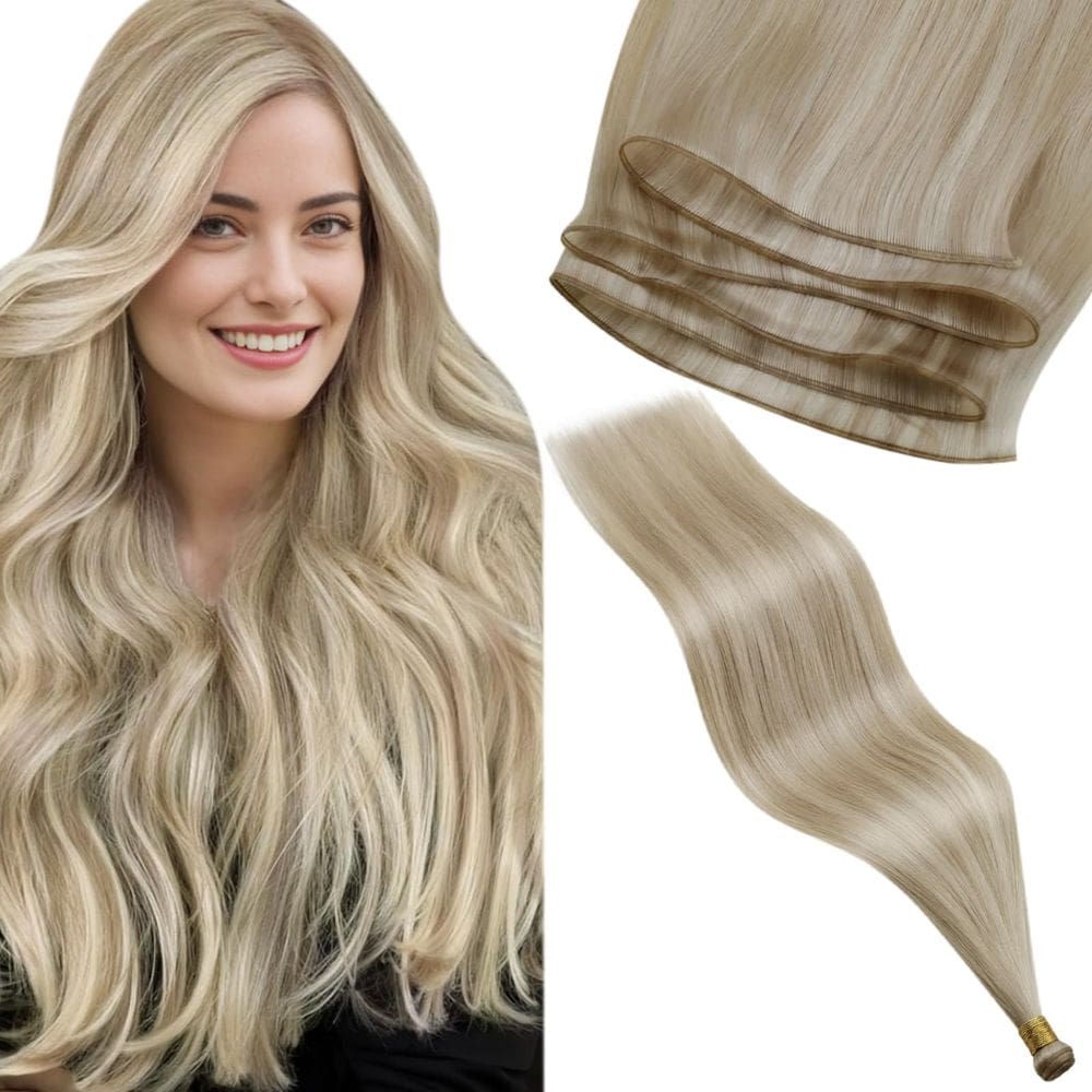 Extensão de cabelo LaAvoo Genius Weft Human Hair Blonde 18cm