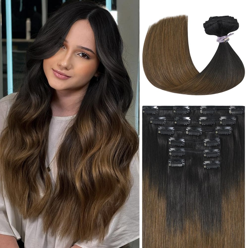 Extensões de cabelo Ukira Ombre Real Human Hair 30 cm 100 g 7 unidades
