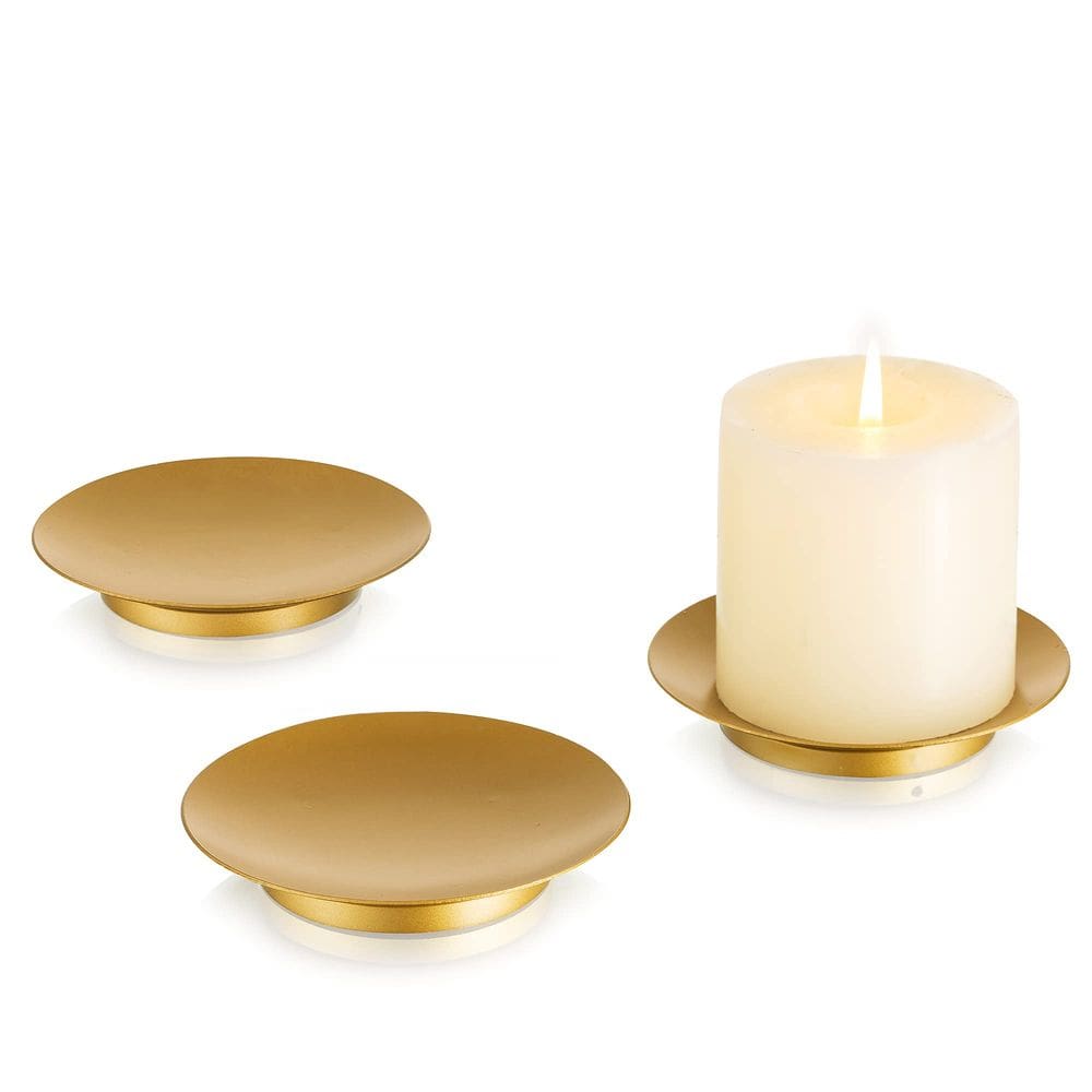 Castiçal Inweder Iron Plate Gold para velas Pillar x3