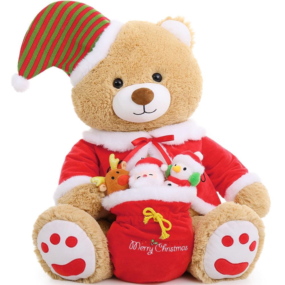 Ursinho de pelúcia de Natal MoriSmos 62 cm com brinquedos